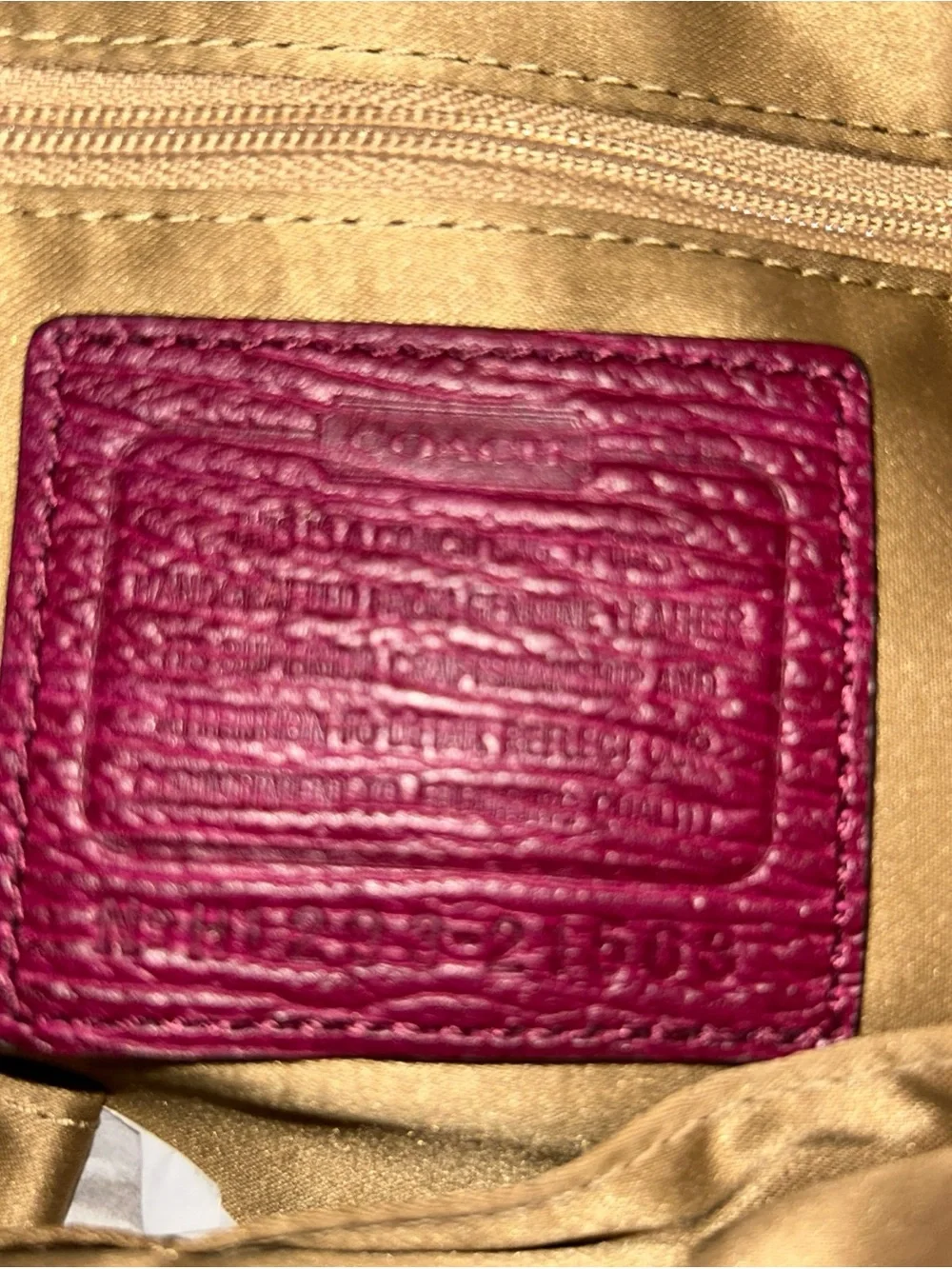Coach Pebbled Leather Shoulder Bag in Berry with Gold Hardware